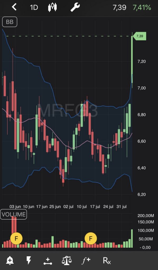 Ações da MRFG3 no TradeMap