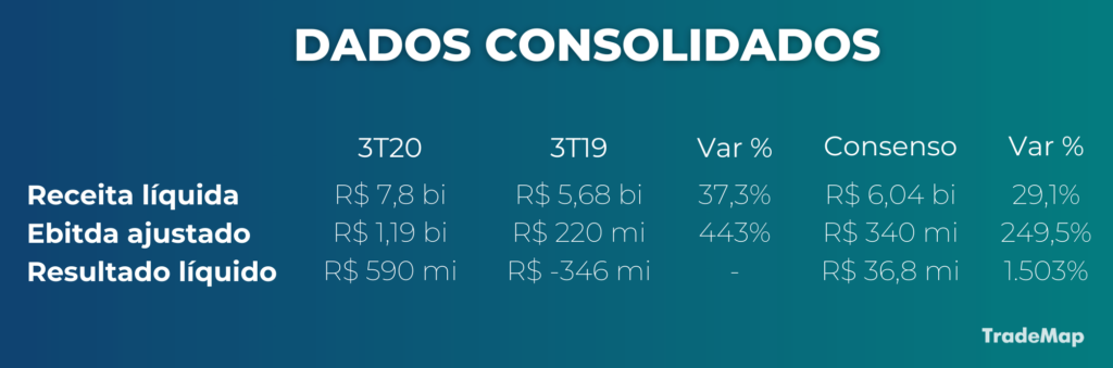 Dados consolidados - Via Varejo
