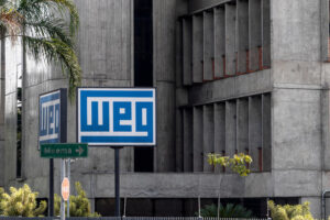 Fachada do prédio da Weg WEGE3 Bolsa