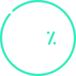 Enterprise Trademap -Ícone nas cores verde e branco com o desenho de 100%
