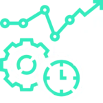 Enterprise Trademap -Ícone nas cores verde e branco com o desenho de graficos