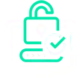 Enterprise Trademap - Ícone nas cores verde e branco com o desenho de um cadeado e computador